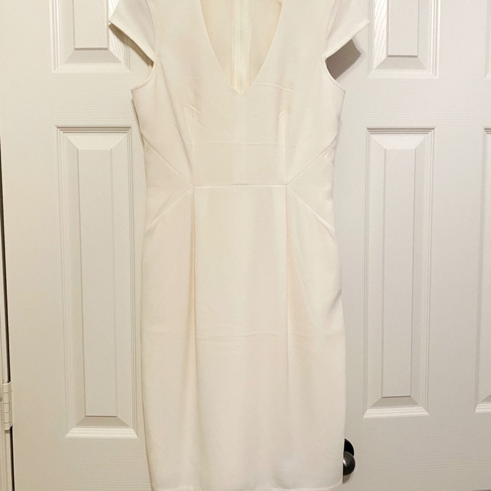H&M Ivory Cap-Sleeve Pencil Dress